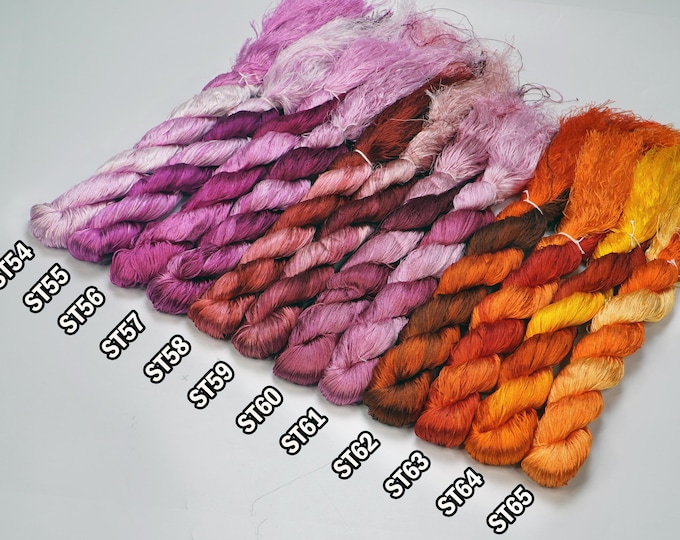 Set 12 Skeins ST54 to ST65 | Glossiest Synthetic Silk Embroidery Thread