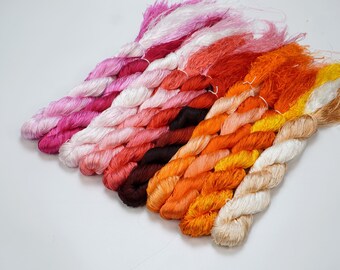 Code ST01-10 (Set 10 Skeins) | Glossiest Synthetic Silk Hand Embroidery Thread