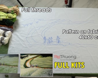 KIT14 Advanced Embroidery Kit, Buckwheat Flower Season design by ThuongEmbroidery, Plus 30% embroidery thread
