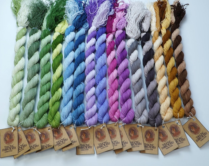 Fine Cotton Thread for Hand Embroidery - 30-yard skeins type - Color selection of skeins with codes CT01 to CT28