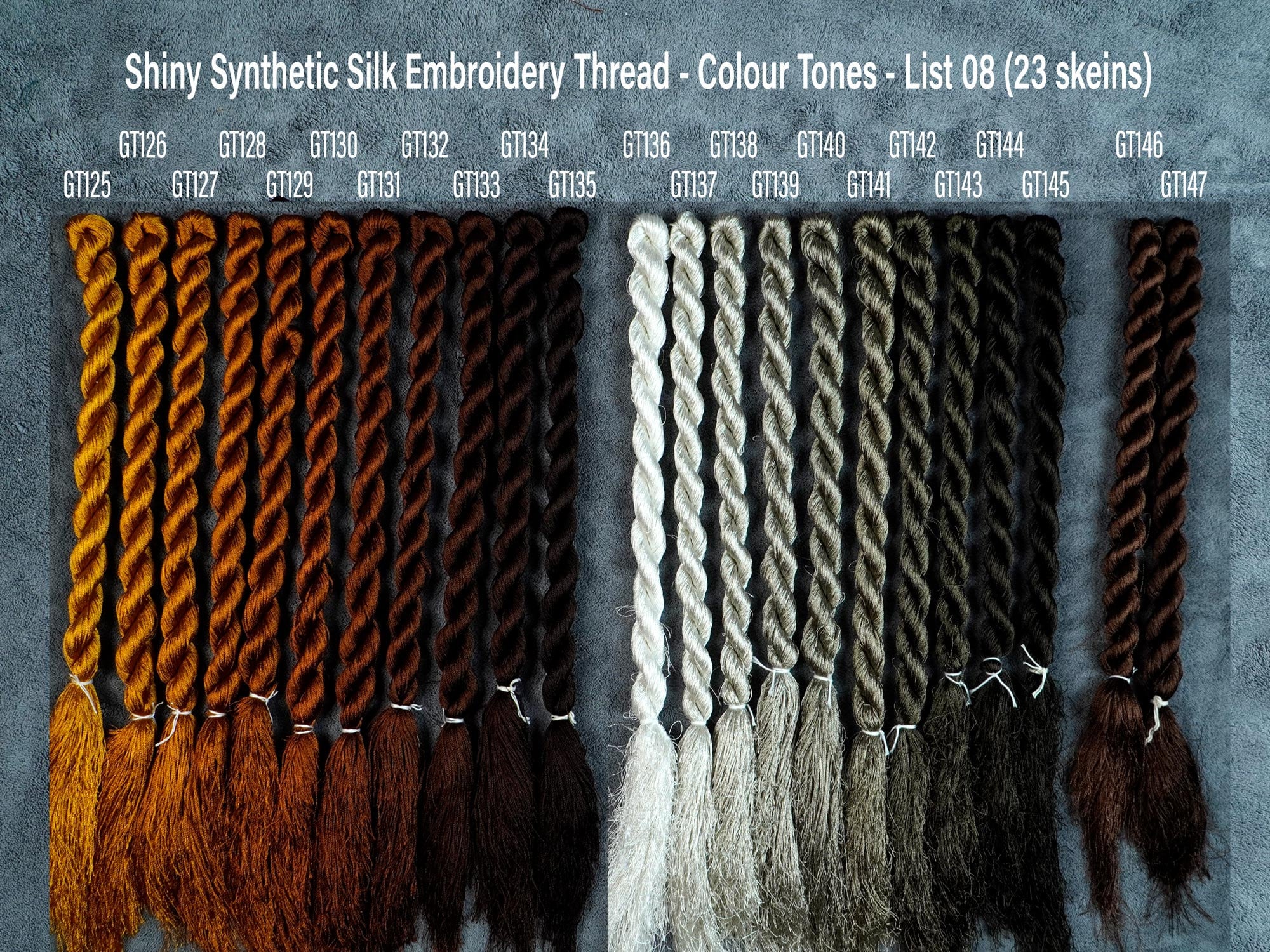 Option Skeins (GT114 to GT149 Colors, 30 Yards) Silk Embroidery Thread