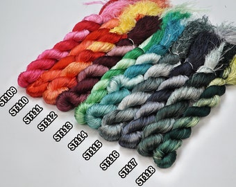 Set 10 Skeins ST109 to ST118 | Glossiest Synthetic Silk Embroidery Thread