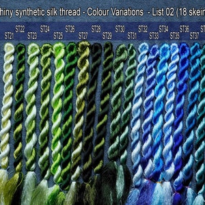 ST01 to ST53  Size 60 Yards  Type: Glossiest Synthetic Silk image 1