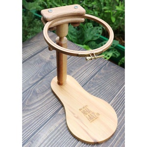 Wooden Embroidery Frame TEB100 using clamp and Available 8" embroidery ring hoop | Good quality pine and rubber wood