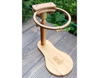 Wooden Embroidery Frame TEB100 using clamp and Available 8" embroidery ring hoop | Good quality pine and rubber wood