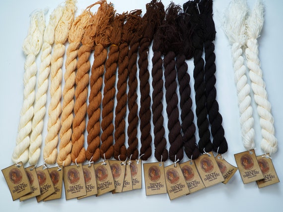 Colour 17 Set - Cotton Embroidery Thread - 30-yard skeins and 60-yard skeins - AT45 to AT61