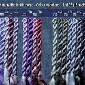 ST01 to ST53 | Size 120 Yards | Type: Glossiest Synthetic Silk Embroidery Thread