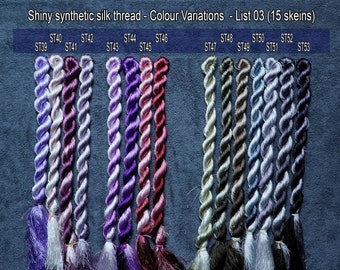 ST01 to ST53 | Size 120 Yards | Type: Glossiest Synthetic Silk Embroidery Thread