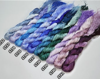 Set 10 Skeins ST32 to ST41 | Glossiest Synthetic Silk Embroidery Thread