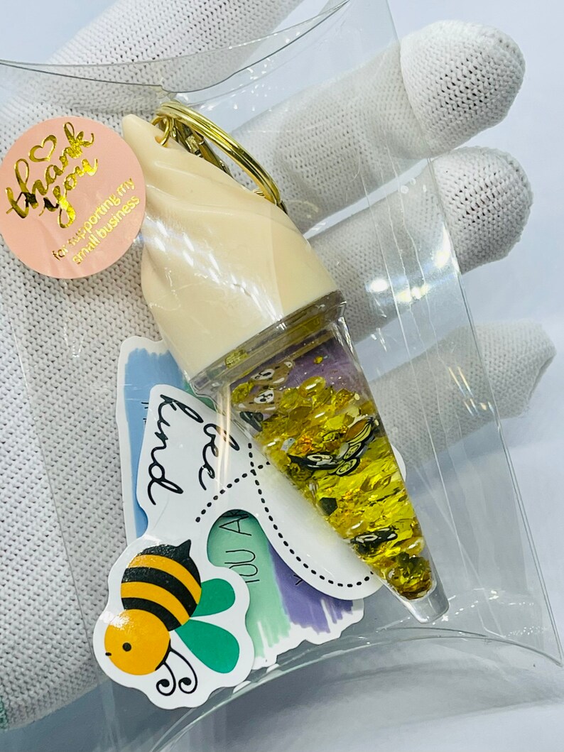 Snow Globe Ice Cream Cone Shaker Keychain. Coffee Donuts & Etsy