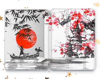Japanese Vintage case iPad Pro 10.5 11 12.9 13 2022 2024 Sakura art Fan Japan iPad Mini 7 6 5 iPad Air 3 4 5 11 13 iPad 10.2 10.9 Gen 9 8 7