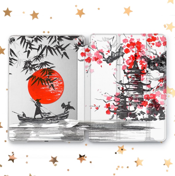 Japanese Sakura iPad Case - Floral Vintage Fan Design - Etsy