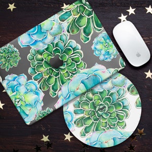Frosty Succulent Design Case Macbook Pro 16 15 14 13 2020 2021 2022 Green Cactus Cover Mac Air 15 13 11 M3 M2 2024 2023 ProRetina Mouse Pad