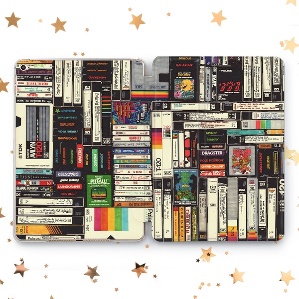 Retro Book cover iPad Air 2 3 4 5 Old Video Tape Film Case iPad Mini 6 5 4 iPad 9.7 10.2 10.9 iPad Pro 10.5 11 12.9 2021 2022 iPad 2 3 4