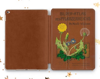 iPad Case: Vintage Book Style with Biology Art - Fits Pro, Air, Mini