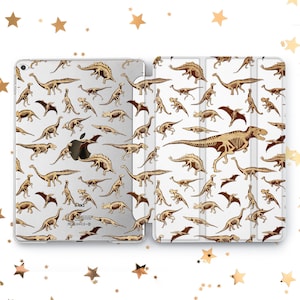 Dinosaur skeleton cover iPad Air 3 4 5 11 13 Jurassic Park Pattern Case Mini 7 6 5 iPad Pro 10.5 11 12.9 13 2022 2024 iPad 10.2 10.9 Gen 9 8