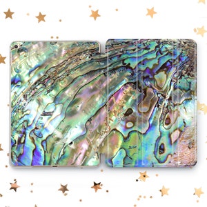 Abalone Shell case iPad Air 3 4 5 11 13 Glass Gold Marble iPad Pro 10.5 11 12.9 13 2022 2024 Mini 7 6 5 iPad 10.2 10.9  Gen 9 8 7 Smartcover
