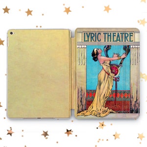 Old Lyric Theatre Book Cover iPad Pro 10,5 11 12,9 13 2022 2024 Greek Goddess Case Mini 7 6 5 iPad Air 5 11 13 inch iPad 10,2 10,9 Gen 9 8