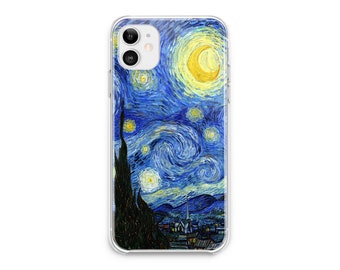 The Starry Night IPhone 16 15 14 13 Pro Max Mini Van Gogh Watercolor Art Google Pixel 9 8 7 6 5 XL Pro Samsung S24 23 22 21 Ultra Plus Note