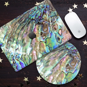 Custodia con design Abalone Shell MacBook Pro 16 15 14 13 2020 2022 Cover in marmo moda oro Mac Air 15 13 11 M3 M2 2024 2023 Pro Retina Mouse Pad