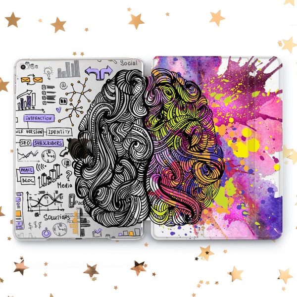 Left and Right Brain cover iPad Air 2 3 4 5 Science Art Case iPad Mini 6 5 4 iPad 9.7 10.2 10.9 iPad Pro 10.5 11 12.9 2021 2022 iPad 2 3 4