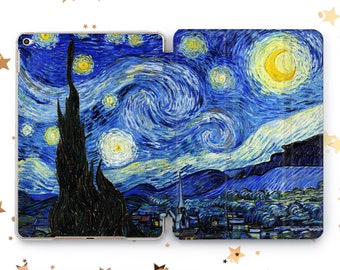 The Starry Night Van Gogh case iPad Pro 10.5 11 12.9 2021 2022 Watercolor Paint iPad Air 3 4 5 iPad Mini 6 5 4 iPad 9.7 10.2 10.9 iPad 2 3 4