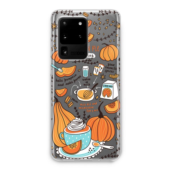 Coque de portable pour Thanksgiving : design tarte au potiron - Silicone souple pour iPhone et Samsung