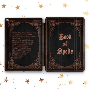 Zauberbuch Hülle iPad Pro 10.5 11 12.9 13 2022 2024 Witch Vintage Pattern Mini 7 6 5 iPad Air 3 4 5 11 13 iPad 10.2 10.9 Gen 9 8 7