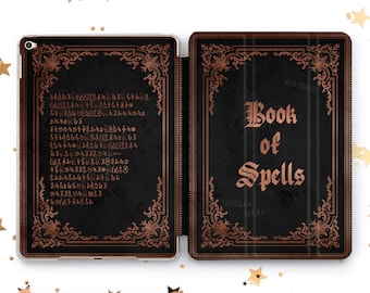 Book of Spells cover iPad Pro 10.5 11 12.9 13 2022 2024 Witch Vintage pattern case Mini 7 6 5 iPad Air 3 4 5 11 13 iPad 10.2 10.9 Gen 9 8 7