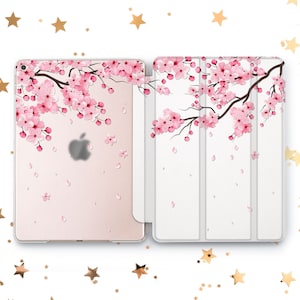 Japanese Sakura cover iPad Pro 10.5 11 12.9 13 2022 2024 Pink Flowers art case Mini 7 6 5 iPad Air 3 4 5 11 13 inch iPad 10.2 10.9 Gen 9 8 7