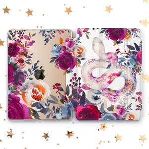 Albino Snake iPad Case - Floral Design for Multiple Models