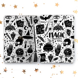 Halloween Label cover iPad Pro 10.5 11 12.9 13 2022 2024 Witch Magic skull caseMini 7 6 5 iPad Air 3 4 5 11 13 iPad  10.2 10.9 Gen 9 8 7