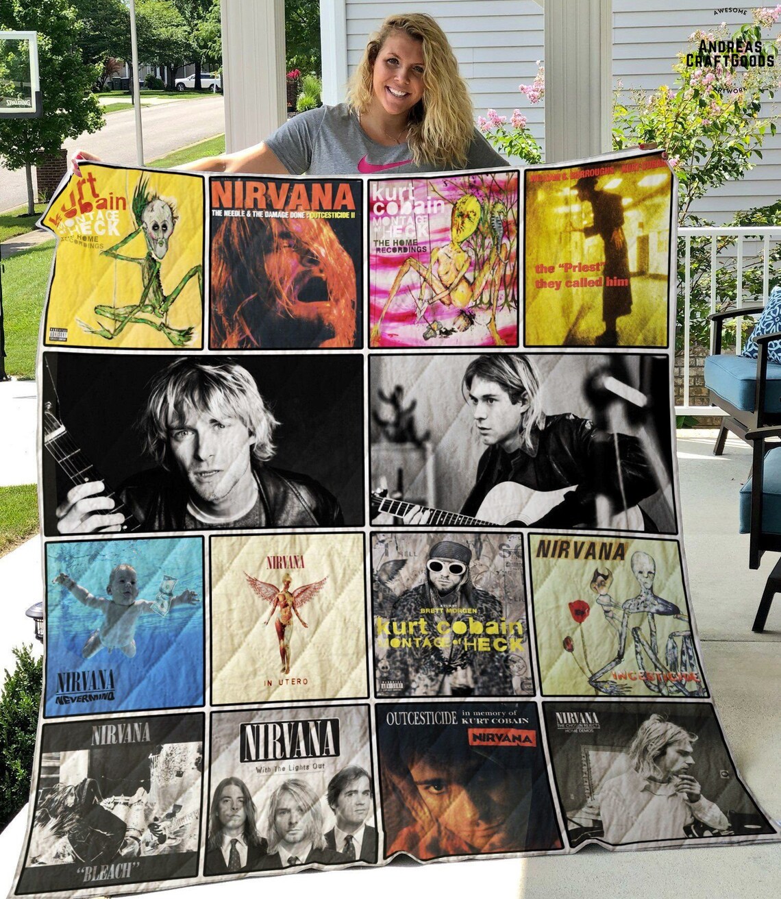 Nirvana Band V13 Quilt Blanket Bedding Family Gift Idea For Etsy