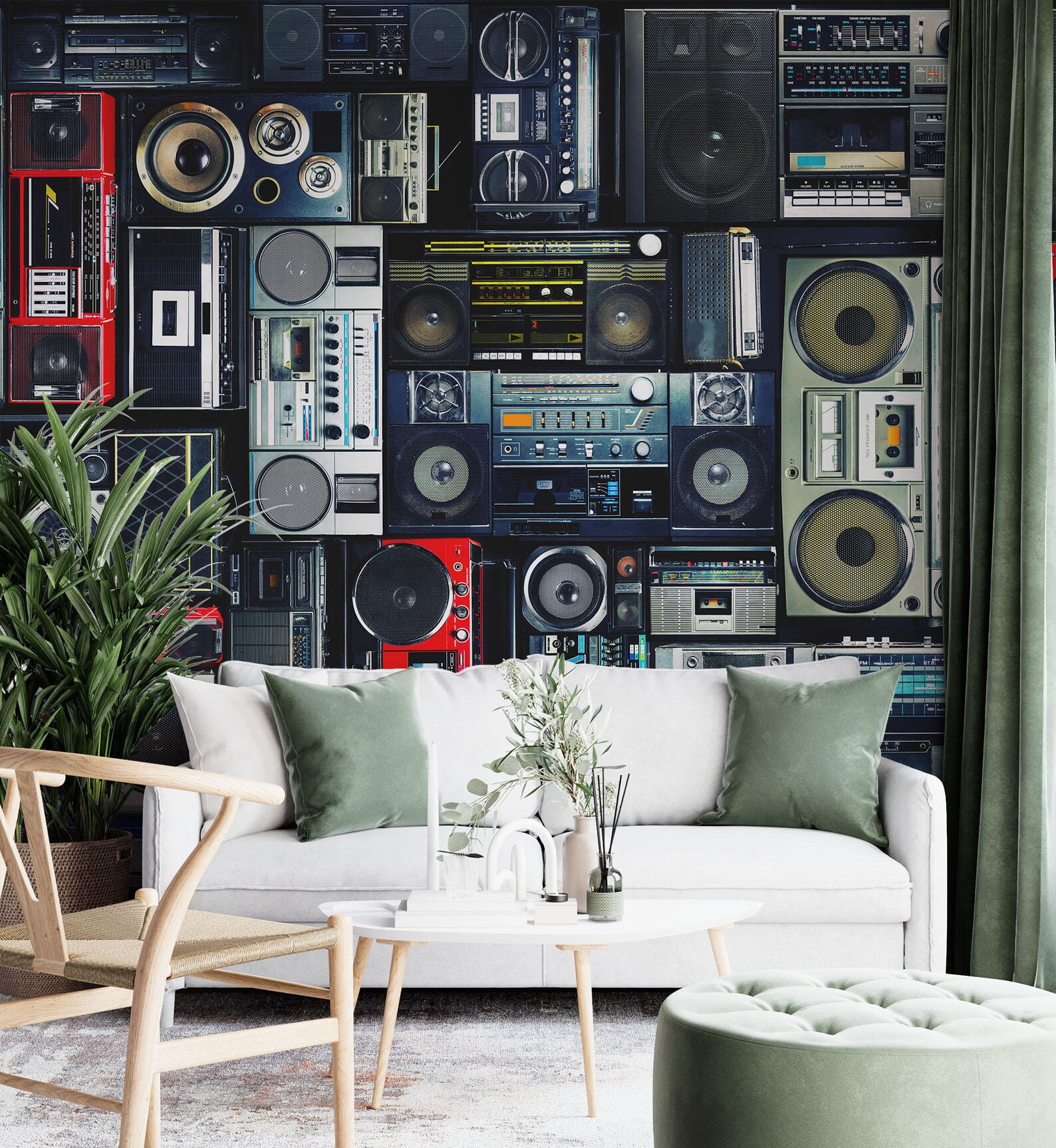 Speaker Vintage Wallpaper Muralhobby Collections Black - Etsy