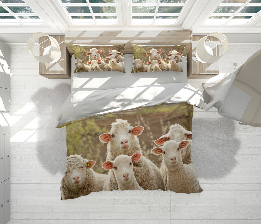 Sheep Duvet Cover Set With Pillowcases Farm Animals Animals Etsy