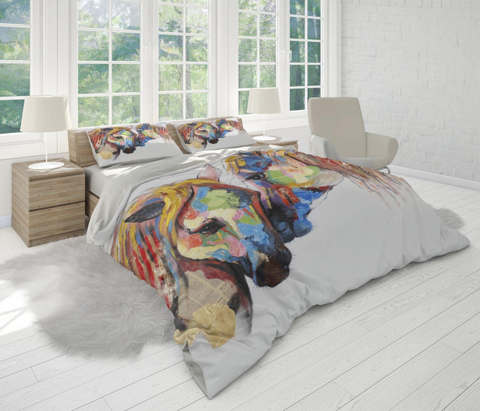 Photographic Horse Print Duvet Cover Set