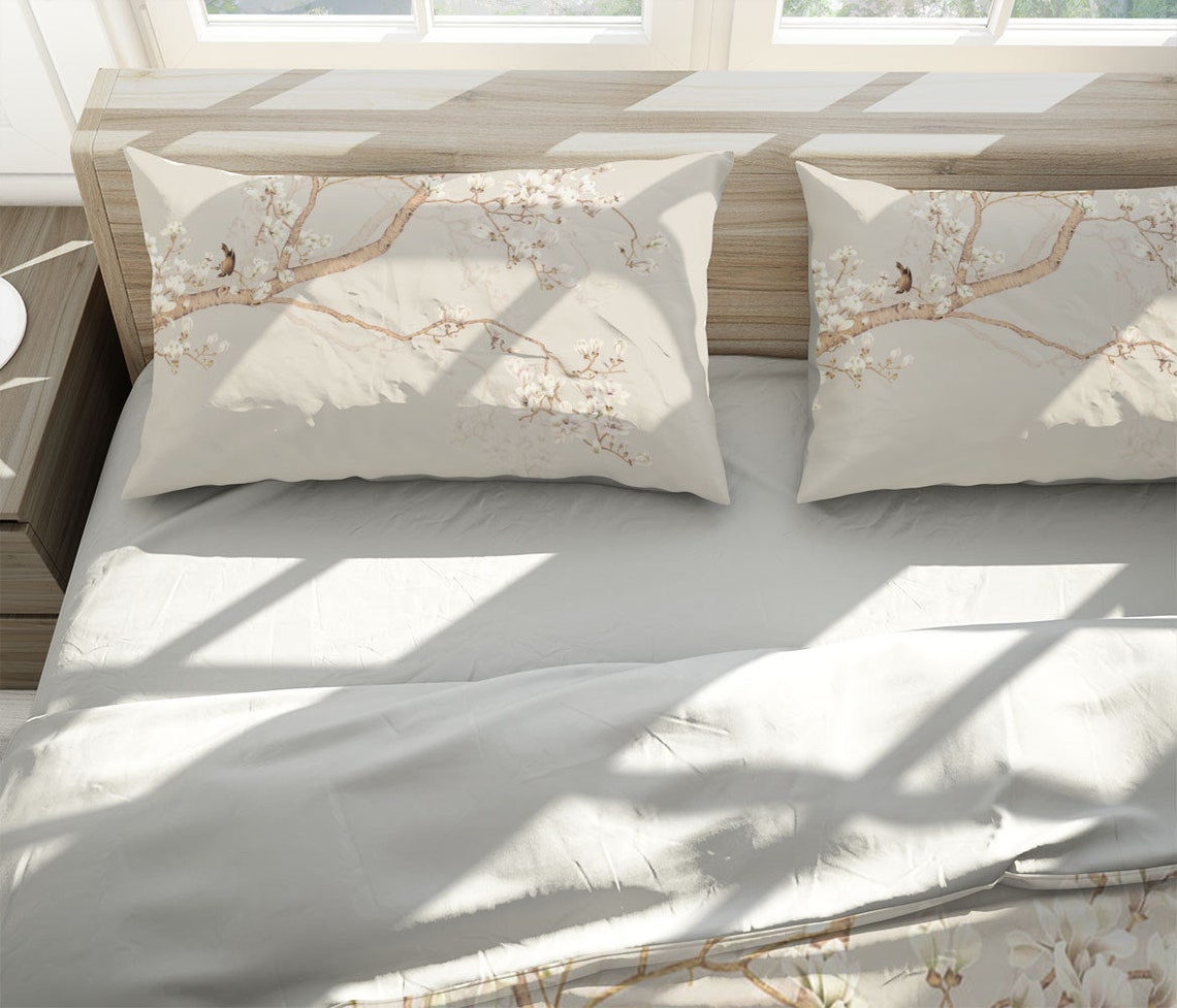 Cherry Blossom Duvet Cover Set With Pillowcases Flowers Etsy