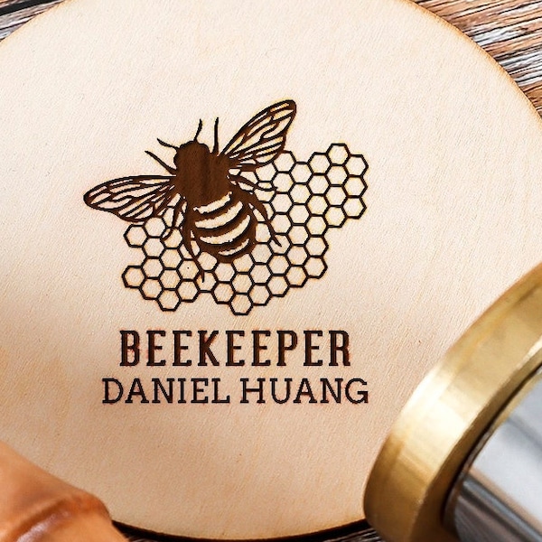 bee logo Brand ir / Wood burning  Beekeeper iconCustom branding iron / Honey Custom brand / Brand iron for wood