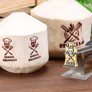 Custom Branding Iron for Coconut/Meat/Bread/Cake, Wood Burning Stamp, BBQ Brand Iron,Burger Branding Iron,Steak Branding.