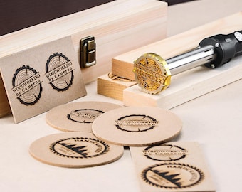 Branding Iron / Personalised Business Iron on Transfers /Forest logo stamp /Custom brand iron /Gift for woodworker
