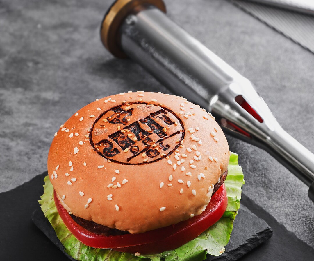Custom Burger Stamp, Branding Iron for Burger, Electric Iron for Wood
