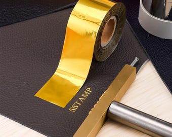 Hot Foiling Paper, Hot stamping leather, Gold Foil, Heat Foiling, Hot stamping film, Christmas Gift. The width be 2 cm.