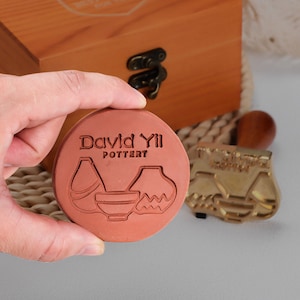 Custom Pottery Stamp, Custom Clay Stamp, Initial Ceramic Stamp, Custom Soap Stamp in Brass, Personalized Signature Brass Stamp for Pottery.