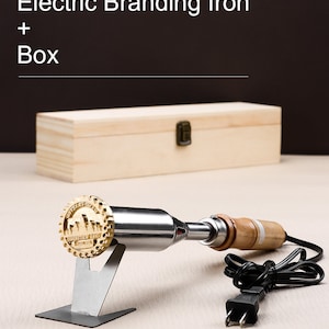 Custom wood branding iron, carpenter gift, woodwork gift,Custom electric branding iron Electric iron+box