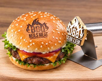 Burger Food Branding Iron Stamp, Branding Iron For Burger, Burger Branding Iron, BBQ Brand Iron,Food Branding lron.