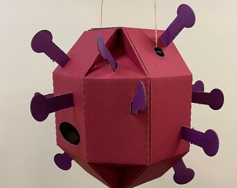 1 Coronavirus Spinyata Piñata, Beat Covid! Ships flat to be assembled Spinata