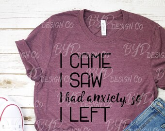 T-shirt introverti SVG : citation drôle sur l'anxiété (téléchargement numérique)
