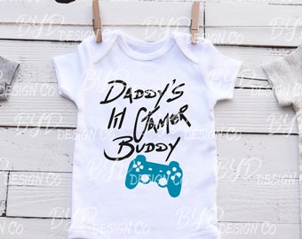 Gamer Baby Bodysuit SVG: Daddy's Lil Gamer Buddy (Digital File)