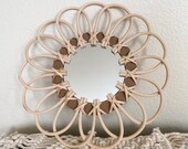 Rattan Boho Flower Mirror Neutral Decor Playroom Nursery Living Room Bedroom Rattan Wall Boho Home Christmas Gift for Mom 2020