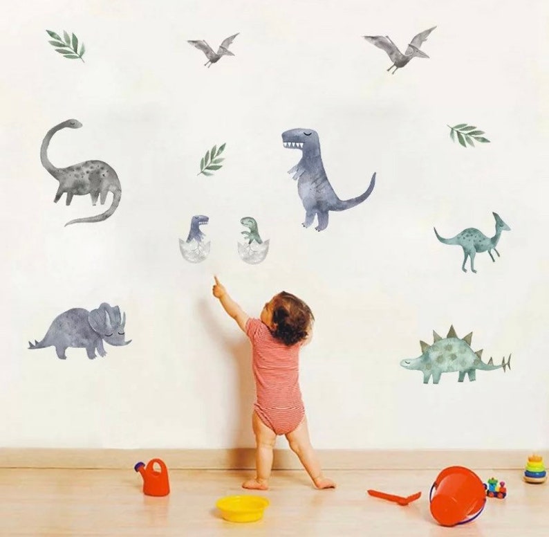 Removable Dinosaur Wall Decals Playroom Wall Decor Wall Etsy